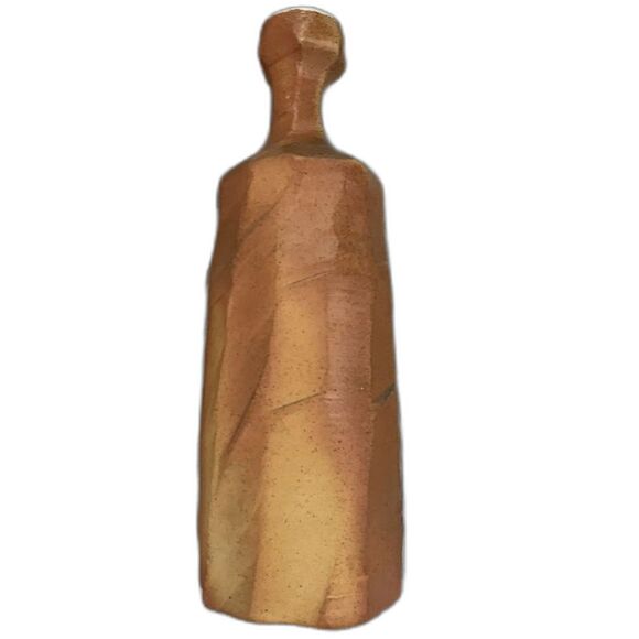 Vintage Jeff Bishoff Handmade Stoneware Pottery Vase Rustic Textured Georgia Art - Picture 5 of 9